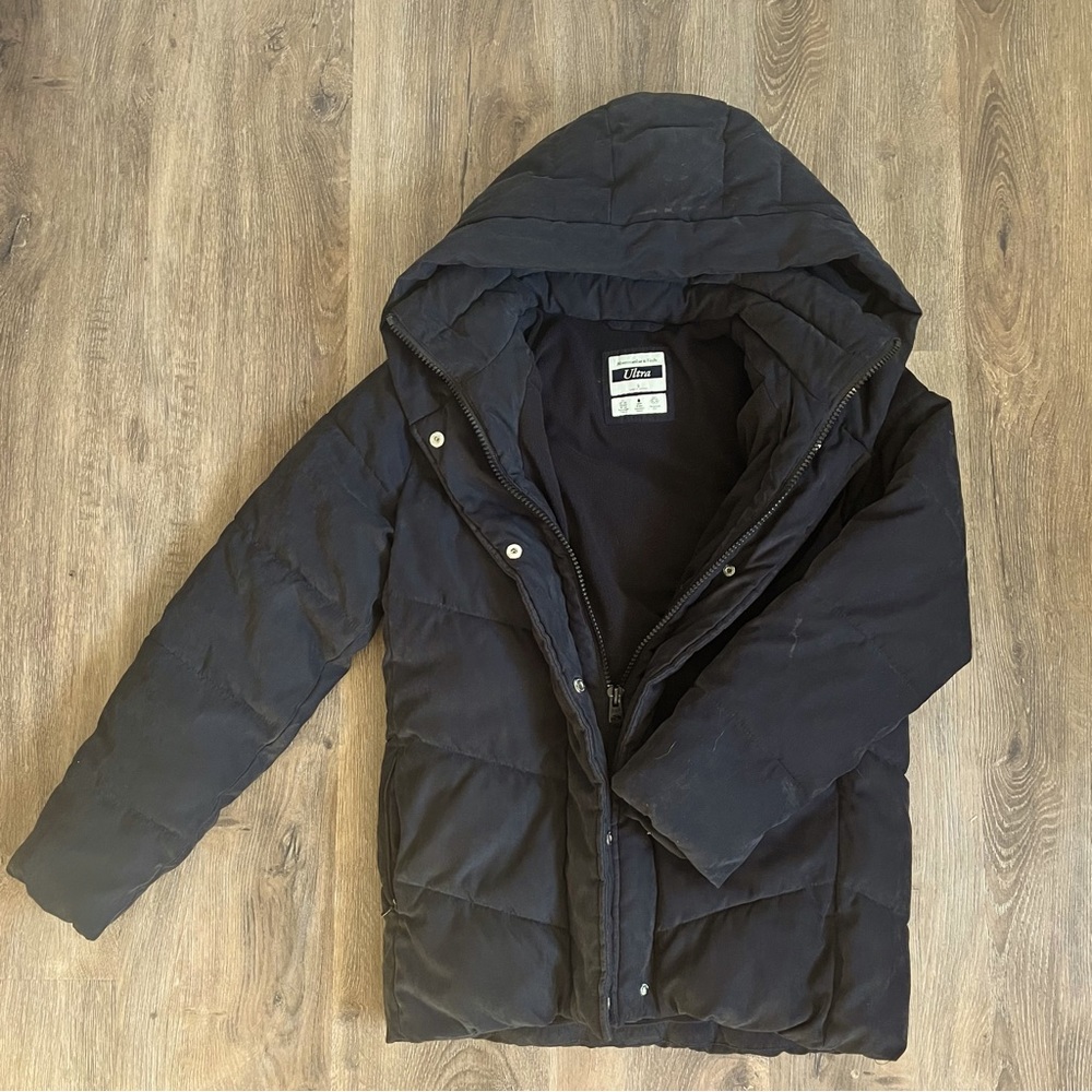 Abercrombie & Fitch Ultra Mid-Length Puffer//Black//Small
